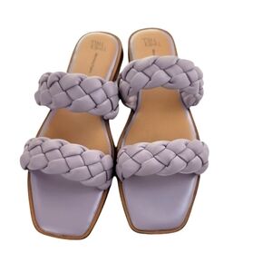 Time and Tru Purpke Braided 2 Band Sandals‎